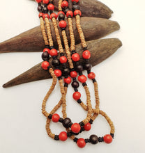 Load image into Gallery viewer, Multi-Strand Açaí & Black Wood Bead Necklace