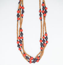 Load image into Gallery viewer, Multi-Strand Açaí & Black Wood Bead Necklace