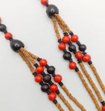 Load image into Gallery viewer, Multi-Strand Açaí & Black Wood Bead Necklace