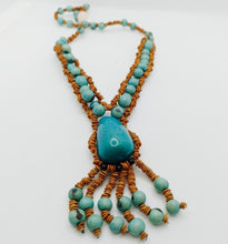Cargar imagen en el visor de la galería, Blue Jarina & Açaí Chenille Pendant Necklace