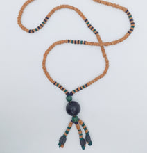 Load image into Gallery viewer, Black Açaí Tassel Pendant Necklace