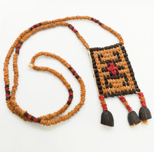 Load image into Gallery viewer, Wai-Wai Morototo Seeds Geometric Pattern Medallion Necklace
