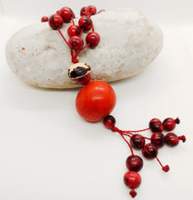 Load image into Gallery viewer, Red Acai and Jarina Cluster Necklace