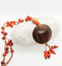 Load image into Gallery viewer, Earth Coconut Shell and Acai Cluster Necklace