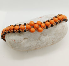 Load image into Gallery viewer, Orange Acai Chenille Cluster Bracelet