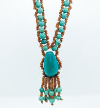 Cargar imagen en el visor de la galería, Blue Jarina &amp; Açaí Chenille Pendant Necklace
