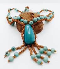 Cargar imagen en el visor de la galería, Blue Jarina &amp; Açaí Chenille Pendant Necklace
