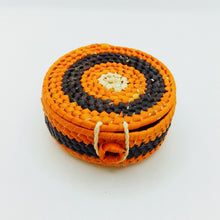 Cargar imagen en el visor de la galería, Orange and Black Tucuma Woven Jewelry Box
