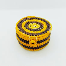 Cargar imagen en el visor de la galería, Yellow and Black Tucuma Woven Jewelry Box

