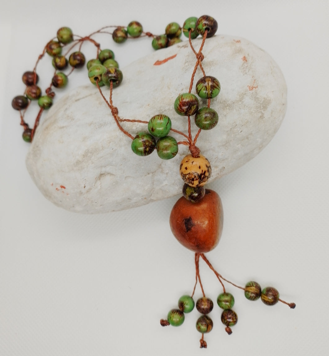 Green Acai and Jarina Cluster Necklace