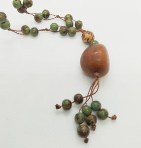 Green Acai and Jarina Cluster Necklace