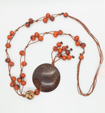 Load image into Gallery viewer, Earth Coconut Shell and Acai Cluster Necklace
