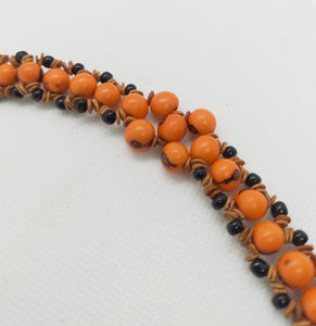 Orange Acai Chenille Cluster Bracelet