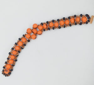 Orange Acai Chenille Cluster Bracelet