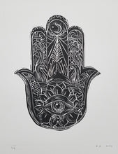 Load image into Gallery viewer, Hand of Fatima - Linocut Print No 45
