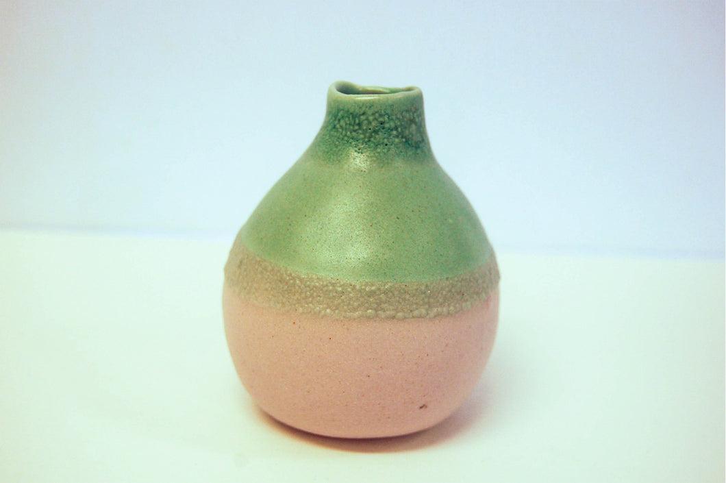 Green/Pink Magma Pear Vase