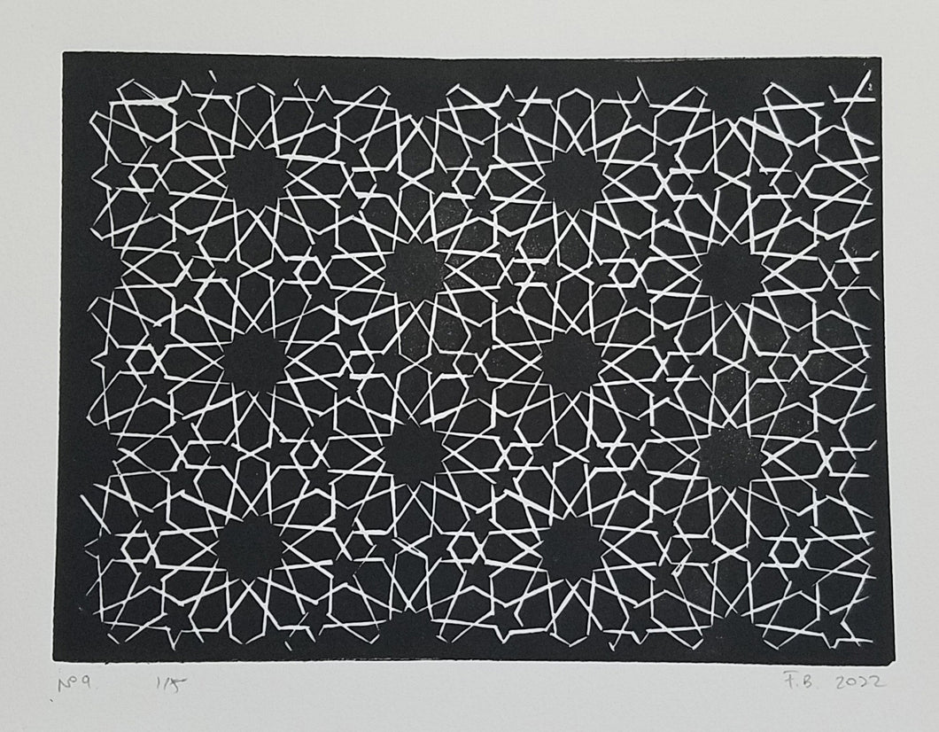 Mudejar Linocut Print No 9