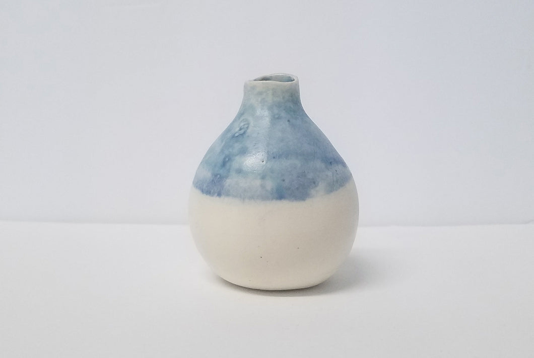 Cloudy Blue Pear Vase